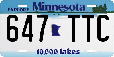 MN license plate 647TTC