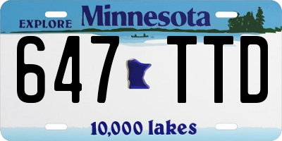 MN license plate 647TTD