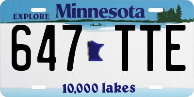 MN license plate 647TTE