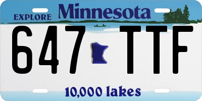 MN license plate 647TTF