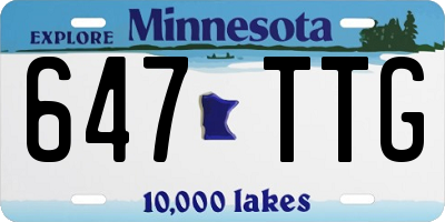 MN license plate 647TTG