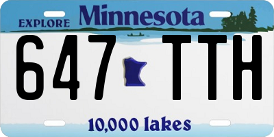 MN license plate 647TTH