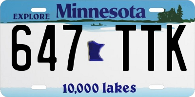 MN license plate 647TTK