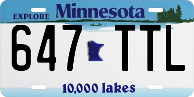 MN license plate 647TTL