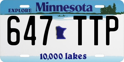 MN license plate 647TTP