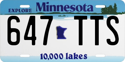 MN license plate 647TTS
