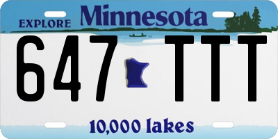 MN license plate 647TTT