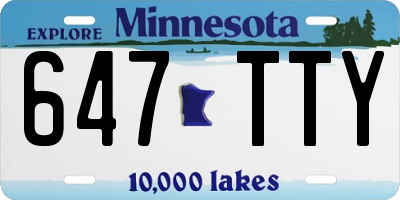 MN license plate 647TTY