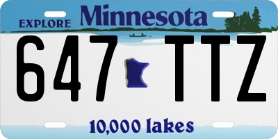MN license plate 647TTZ