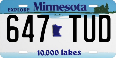 MN license plate 647TUD