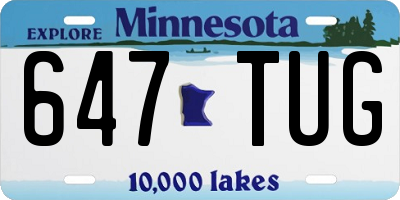 MN license plate 647TUG