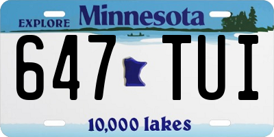 MN license plate 647TUI