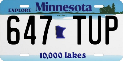 MN license plate 647TUP