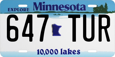 MN license plate 647TUR