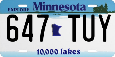 MN license plate 647TUY