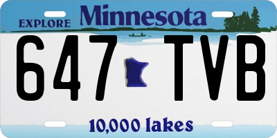 MN license plate 647TVB