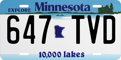 MN license plate 647TVD
