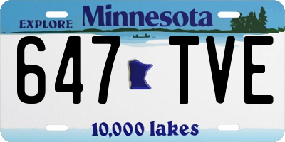 MN license plate 647TVE