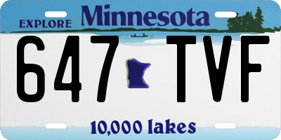 MN license plate 647TVF
