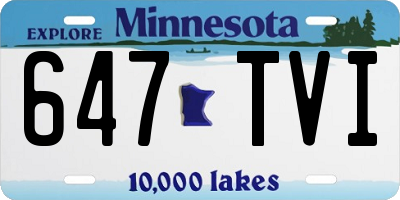 MN license plate 647TVI