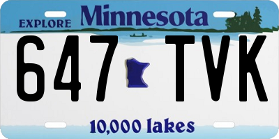 MN license plate 647TVK