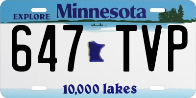 MN license plate 647TVP