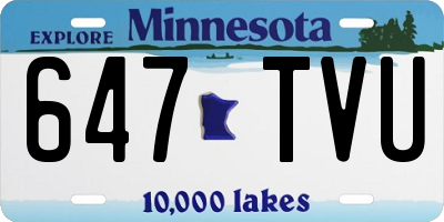 MN license plate 647TVU