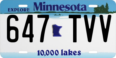 MN license plate 647TVV