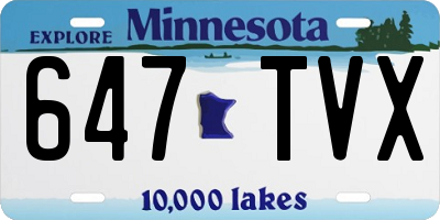 MN license plate 647TVX