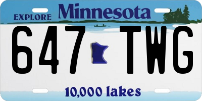 MN license plate 647TWG