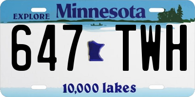 MN license plate 647TWH