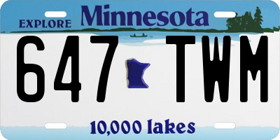 MN license plate 647TWM
