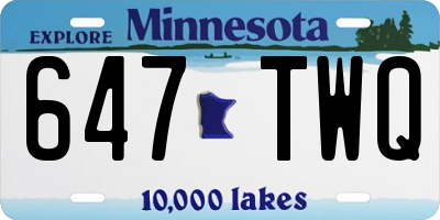 MN license plate 647TWQ