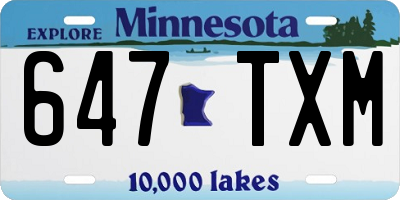 MN license plate 647TXM