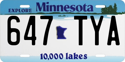 MN license plate 647TYA
