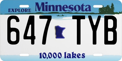 MN license plate 647TYB
