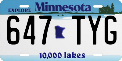 MN license plate 647TYG