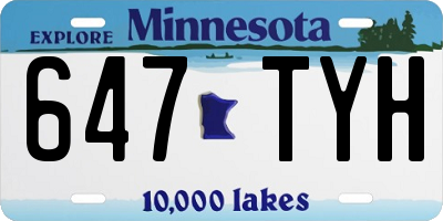 MN license plate 647TYH