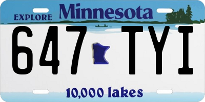 MN license plate 647TYI