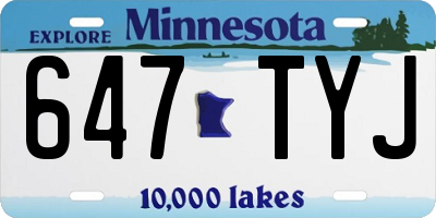 MN license plate 647TYJ