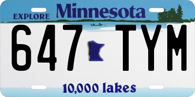 MN license plate 647TYM