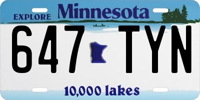 MN license plate 647TYN