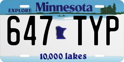 MN license plate 647TYP