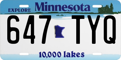 MN license plate 647TYQ