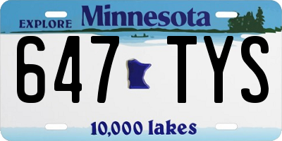 MN license plate 647TYS