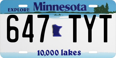 MN license plate 647TYT