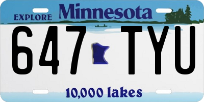 MN license plate 647TYU