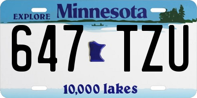 MN license plate 647TZU