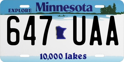 MN license plate 647UAA