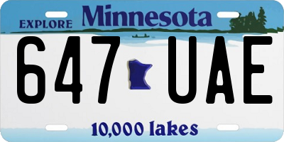 MN license plate 647UAE